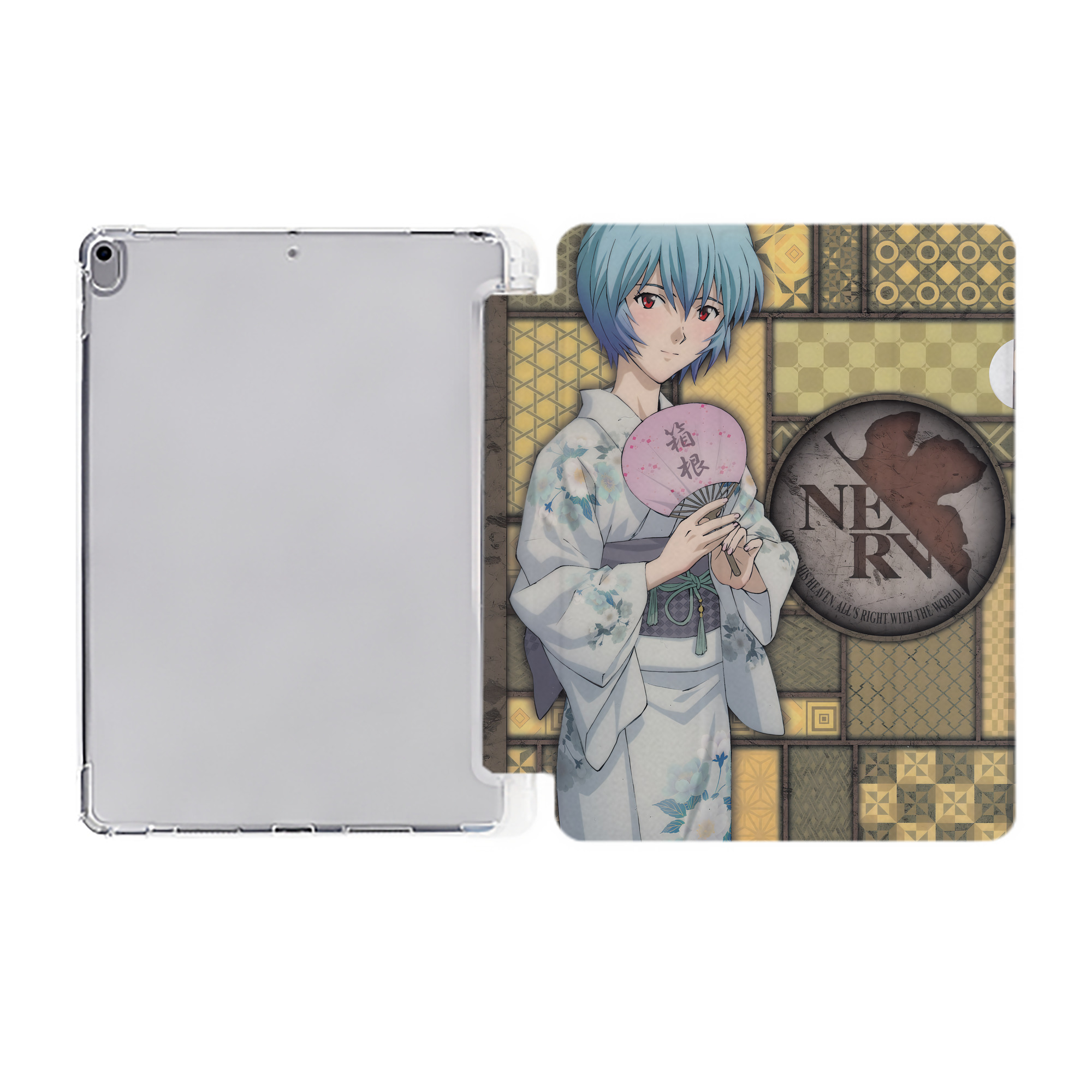 （画像用） EVA 新世紀エヴァンゲリオン IPad ケース ペン収納付き 三つ折りスタンド PUレザー×シリコン 対応機種9.5/10.5/10.9インチ